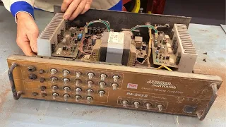 Severely Damaged JARGUAR PA-203 Amplifer Restoration // Recovering and Reuse Stereo Mixing Amplifer