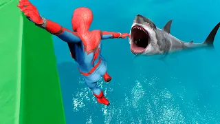 GTA 5 Crazy Spiderman Water Falls & Ragdoll Jumps - Ep.27 [Euphoria Physics Funny Moments]