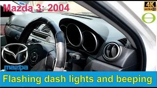 Mazda 3 electrical fault - flashing dashboard lights and beeping - Solved