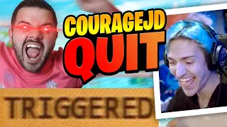 I made CourageJD RAGE QUIT Fortnite...