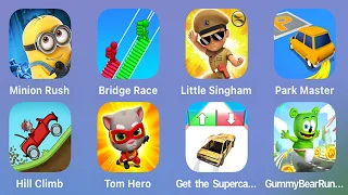 Minion Rush,Bridge Race,Little Singham,Park Master,Hill Climb Racing,Talking Tom Hero Dash