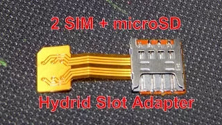 Dual SIM microSD адаптер / удлинитель для Xiaomi Redmi Note / Mi Max / Гибридный слот Meizu Huawei