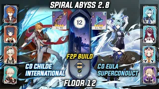 C0 Childe International & C0 Eula Triple Cryo F2P - Spiral Abyss 2.8 Floor 12 [Genshin Impact]