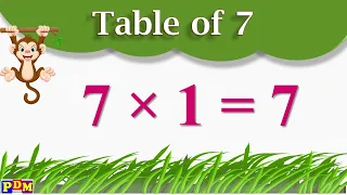 Table of 7 | Table of Seven | Learn Multiplication Table of 7 x 1 = 7 Times Tables Practice English