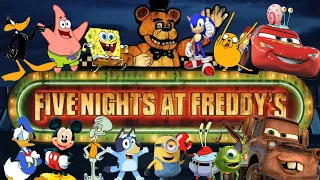 Five Nights at Freddy's pero la cantan diferentes personajes animados!! #elshowdebobesponja IA COVER