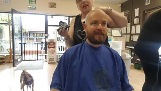 Simon's beard trim and head shave