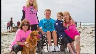 Surf dog Ricochet: 2 year SURFice dog anniversary - helping people with disabilities surf!