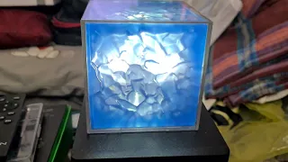 Glowing tesseract cube