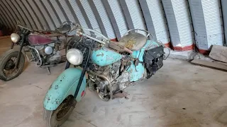 Amazing Indian Motorcycles..Barn Find!