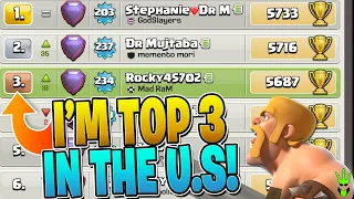 I'M TOP 3 IN THE US AFTER THIS SICK DAY OF TRIPLES! - Clash of Clans