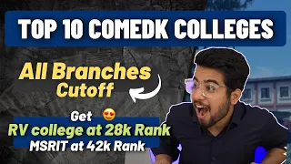 Top 10 Comedk Colleges Cutoff | Get Rvce,Msrit,Bmsce at low rank 😍| Placements, Fee, Ranking