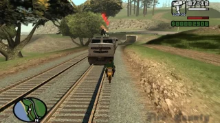 GTA SA: train passes through the bridge