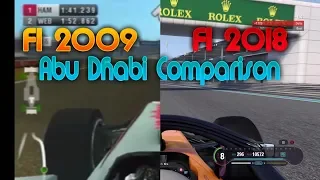 Evolution of F1 Games (F1 2009 - F1 2018 at Abu Dhabi)