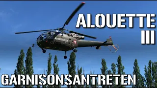 Garnisonsantreten und Landung der Alouette III