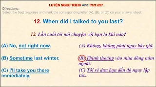 Luyện nghe TOEIC 4in1 Part 2/27 - TOEIC Listening