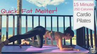 Quick Fat Melter Cardio Pilates Workout | Burn Up To 250 Calories 15 Minute No Equipment