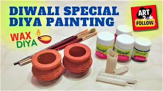 Diya Painting for Diwali | Acrylic Diya Painting | Diya Decoration at Home #diwaliart @Art2Follow