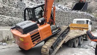 New Tata Hitachi 130 Excavator Mashin Unloading trailer #video