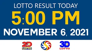 Lotto Results Today November 6 2021 5pm Ez2 Swertres 2D 3D 6D 6/42 6/55 PCSO