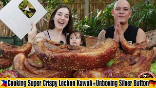 🇵🇭Pinoy&German Family🇩🇪Cooking Super Crispy  Lechon Kawali+Unboxing our Youtube Silver Button.