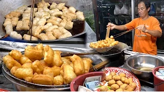 Laos Street Food - Many Kinds of Deep-fried doughstick, Deep-fried dough stick