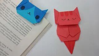 Membuat Bookmark Kucing | Origami Penanda Buku Bentuk Kucing