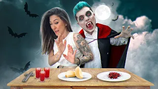 24 HORAS SENDO VAMPIRO NO HALLOWEEN ! - Maloucos