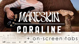 Måneskin - CORALINE | Guitar cover w/play-along tabs + download