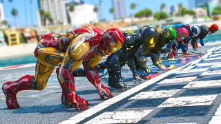 TEAM IRONMAN VS TEAM SPIDER-MAN | Running Challenge #416 (Funny Contest) - GTA V Mods