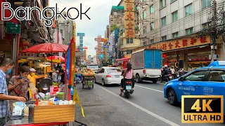 [Bangkok walk 4K ] walking at Chinatown/Yaowarat Vegetarian Festival very popular street food