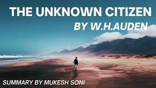 The Unknown Citizen -W.H.Auden -Poem Summary-1st Sem. BCA/B.SC.-English-BCU