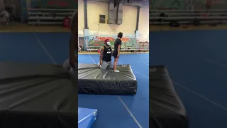 Spotting a Backhandspring on a soft mat#Shorts