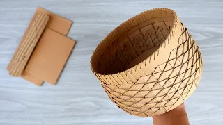 NEST BASKET CARDBOARD | Folding Cardboard Basket | Cardboard Origami | Arts & Crafts