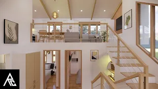 Unique 2-Bedroom Loft-Type Small House Design Idea (6x6 Meters Only)