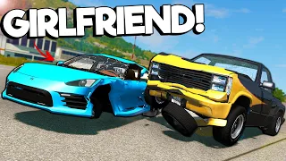 I Tried to Teach My Girlfriend How to Play BEAMNG?! - BeamNG Multiplayer Mod Crashes & Police Chases