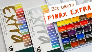 Все цвета акварели PINAX EXTRA | Выкраска, обзор, сравнение + speedpaint | juliaspicy