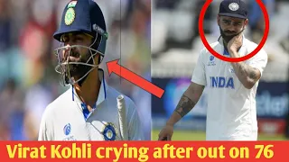 Virat Kohli crying after out on 76 and missed test century after 4 years| India vs West Indies 2023