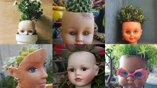 Marvellous & Amazing Doll Head Planters Ideas ll Fantastic Old Doll Recycling ideas