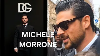 Michele Morrone after Dolce&Gabbana Fashion Show in Milan, February 2024.