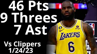 Lebron James 46 Pts 8 Reb 7 Ast vs Clippers Highlights