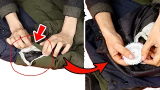 ✅👉jacket repair in 2 minutes/How to fix a hole in a jacket/repair clothes/garment repair tricks