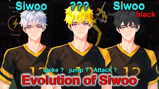Evolution of Siwoo. Black Siwoo - ??? Siwoo Rank S. My version. The Spike. Volleyball 3x3
