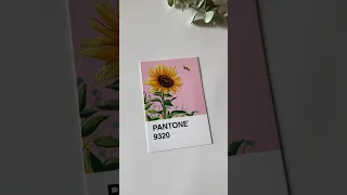 Sunflower 🌻 #pantone #paintingchallenge #art #gouache #minipainting #painting #diy #simplepainting