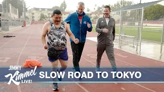 U.S. Olympian Allen James Teaches Jimmy Kimmel & Guillermo How to Racewalk
