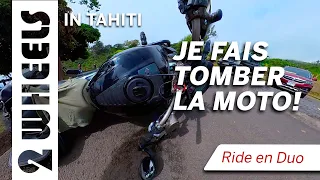 I drop the bike! First duo ride with Zontes Scrambler 125cc and BMW G310R in Tahiti (part 2)