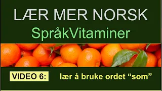 SPRÅKVITAMIN 6 : SOM : LÆR MER NORSK