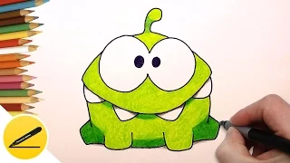 How to Draw Om Nom Step by Step Easy (Cut the Rope) ✔