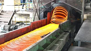 Metal Process - Hot Rolling Mill, Steel Pipe and Hard Worker doing Their Job