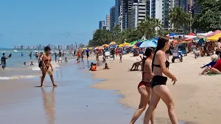 RECIFE NO FERIADO PRAIA DE BOA VIAGEM SEXTA FEIRA PE BRASIL