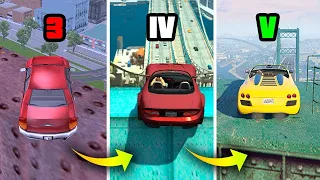 Jumping from the Highest Bridge by Car in GTA Games (Evolution)